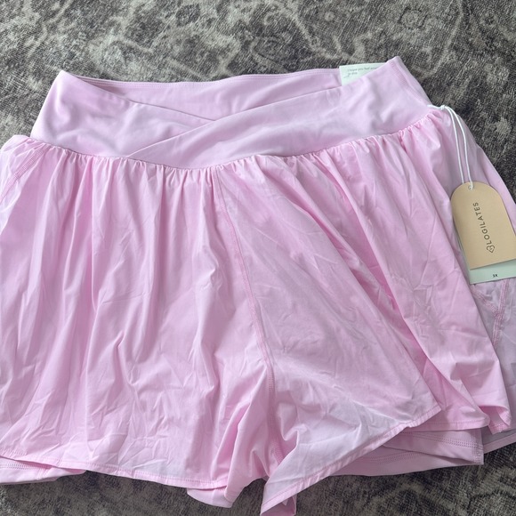 LOGILATES Cross Cross Run Short Shorts Pink Women's Size 3X - Picture 1 of 7